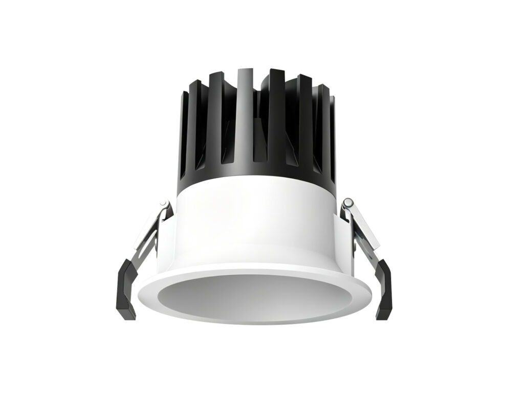 12W Recessed LED Spotlight, 75mm Cutout, Round Beveled Trim, Anti-Glare, GU10 Module - Main Image