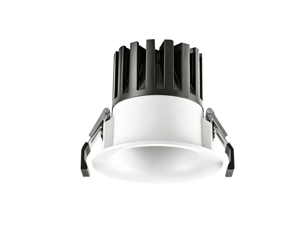 12W Recessed LED Spotlight, 75mm Cutout, GU10 Module, Anti-Glare Ceiling Downlight, Black Housing-Main image