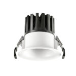 12W Recessed LED Spotlight, 75mm Cutout, GU10 Module, Anti-Glare Ceiling Downlight, Black Housing-Main image