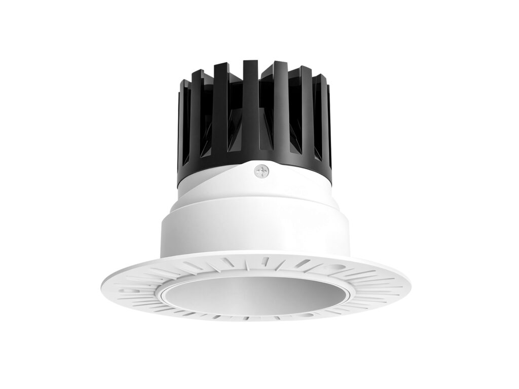 12W GU10 Recessed LED Spotlight, 75mm Cutout, Anti-Glare Ceiling Downlight, Black Housing - Main Image